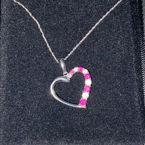 Zales heart pendant sterling silver necklace